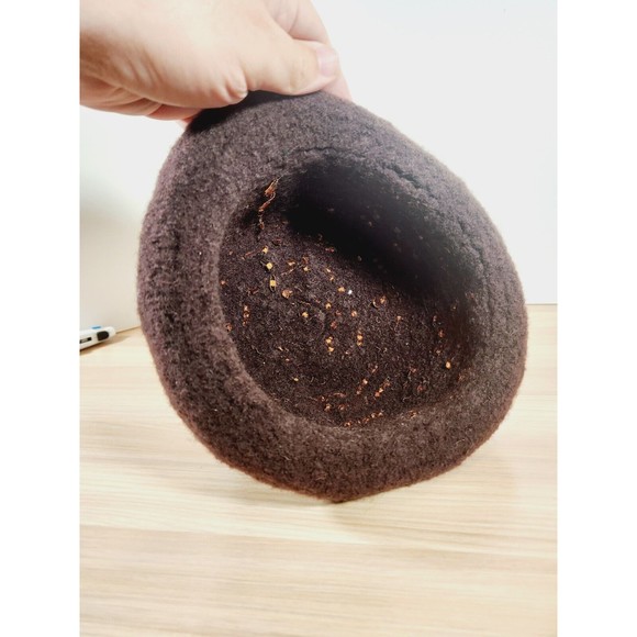 Handmade Felted Wool Women's Brown Gold‎ BOHO Flapper - Picture 7 of 7